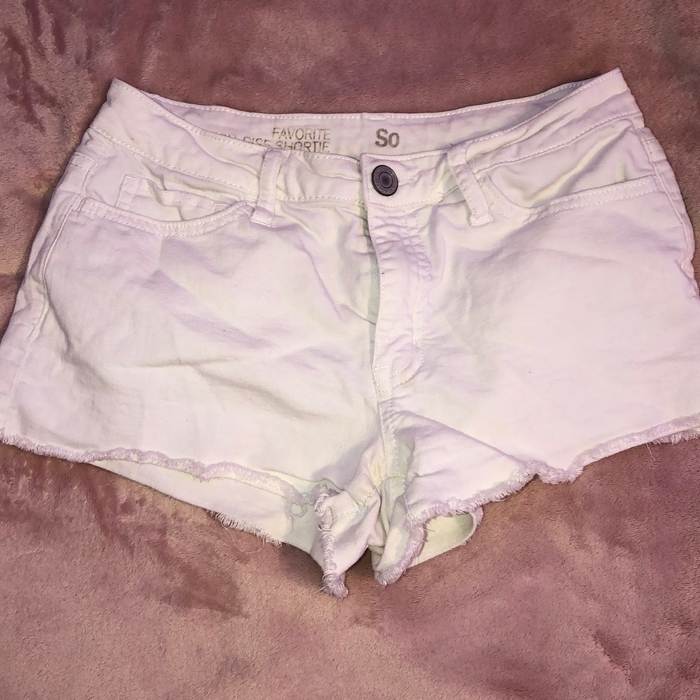 White jean shorts